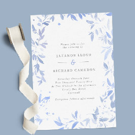 Invitación de casamiento de marco de lienzo azul c