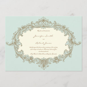 Invitación de casamiento de marco de vintage con c