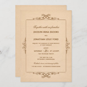 Invitación de casamiento de marco vintage