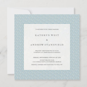 Invitación de casamiento de marea de patrón de ola
