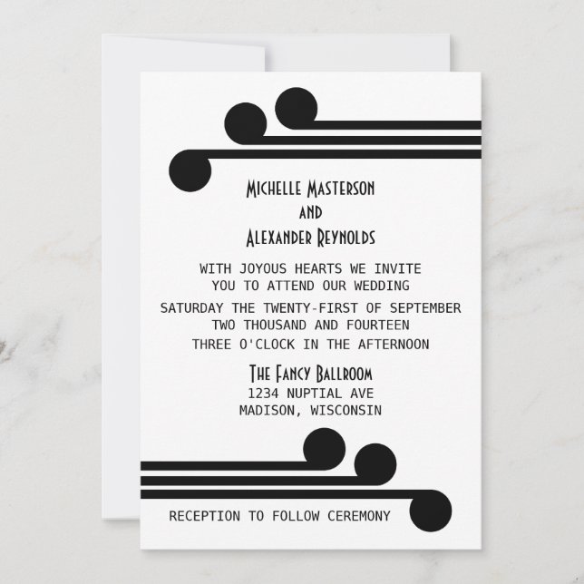 Invitación de casamiento de Moda de deco simple ne (Anverso)