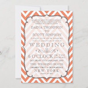 Invitación de casamiento de Naranja Nectarina Chev