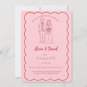 Invitación de casamiento de novias y novias de dib