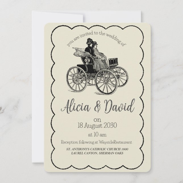 Invitación de casamiento de novias y novias de dib (Anverso)
