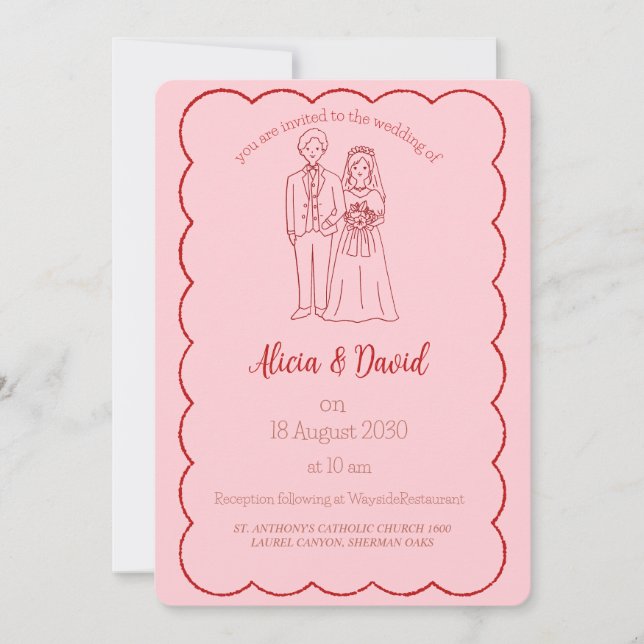 Invitación de casamiento de novias y novias de dib (Anverso)