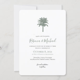 Invitación de casamiento de palmeras antiguas