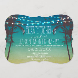 Invitación de casamiento de palmeras tropicales de
