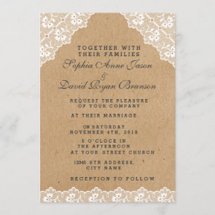 Invitación de casamiento de papel de naves de enca