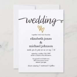 Invitación de casamiento de papel Kraft para coraz