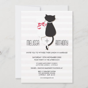 Invitación de casamiento de parejas de gatos de co