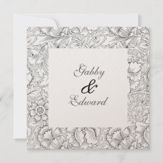Invitación de casamiento de patrón blanco y negro