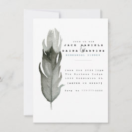 Invitación de casamiento de plumas mínimas