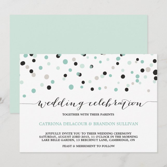 Invitación de casamiento de puntos de la mezquita  (Anverso / Reverso)