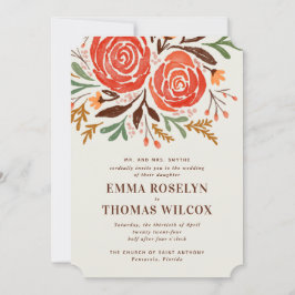 Invitación de casamiento de Rosas de color rojo