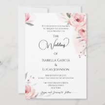Invitación de casamiento de rosas rosadas de color