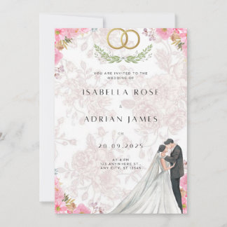 Invitación de casamiento de Rubor Bow Coquette