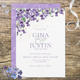 Invitación de casamiento de violetas de color de a