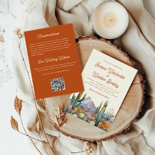 Invitación de casamiento del desierto moderno de T