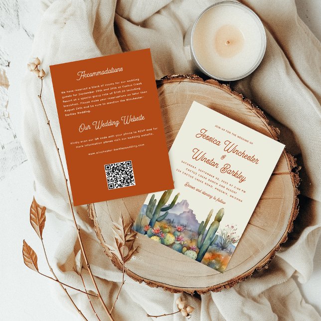 Invitación de casamiento del desierto moderno de T (Modern Dessert All in One Wedding Invitation)