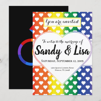 Invitación de casamiento del mismo sexo con el arc