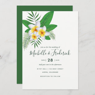 Invitación de casamiento en la playa de Frangipani