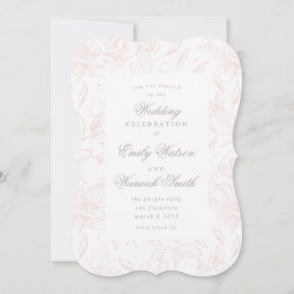 Invitación de casamiento floral con mano elegante 