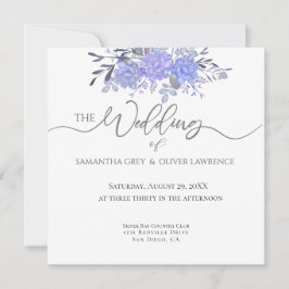 Invitación de casamiento floral de color de agua v