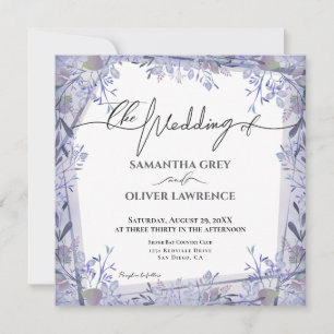 Invitación de casamiento floral de color de agua v