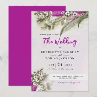 Invitación de casamiento floral de color tulipán r