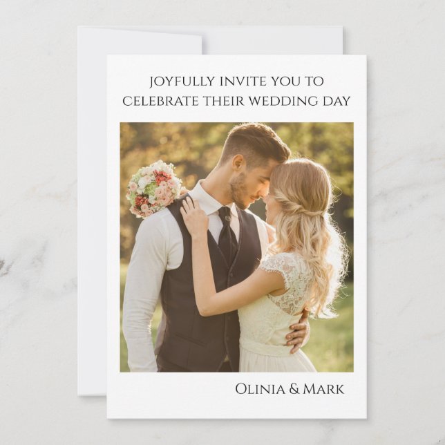 Invitación de casamiento floral moderno personaliz (Anverso)