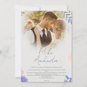 Invitación de casamiento floral moderno personaliz