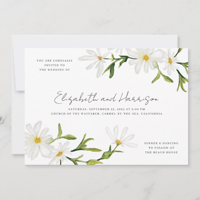 Invitación de casamiento floral Personalizado de m (Anverso)
