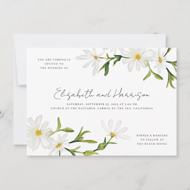 Invitación de casamiento floral Personalizado de m (Anverso)