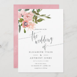 Invitación de casamiento floral Rubor de casamient