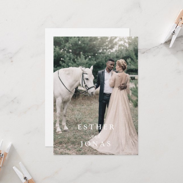 Invitación de casamiento fotográfico con guión ant (Anverso/Reverso In Situ)