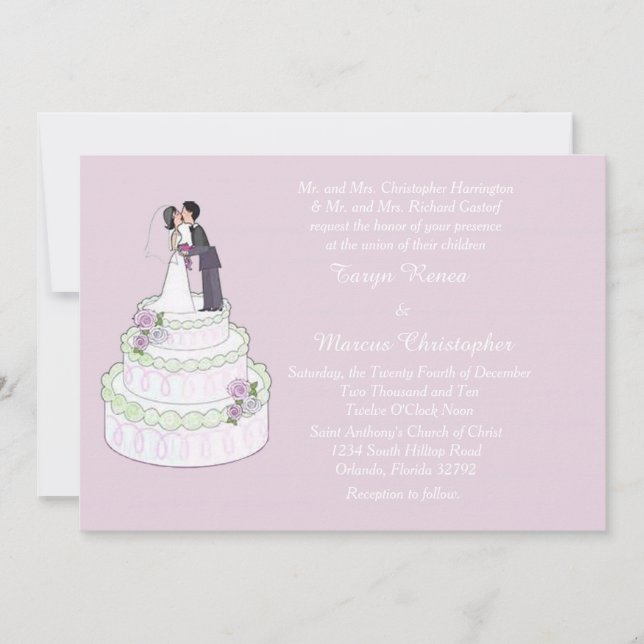 Invitación de casamiento horizontal de boda 5x7 (Anverso)