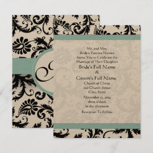 Invitación de casamiento para pequeñas damasquinad