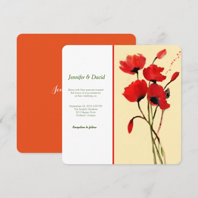 Invitación de casamiento personalizado a color de  (Anverso / Reverso)