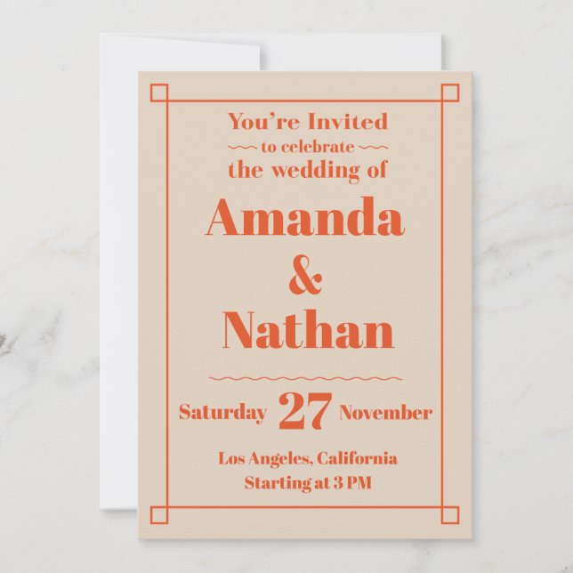Invitación de casamiento personalizado Minimalista (Anverso)