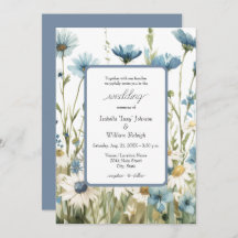 Invitación de casamiento por campo de Daisies y De