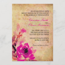 Invitación de casamiento rosa rosado vintage