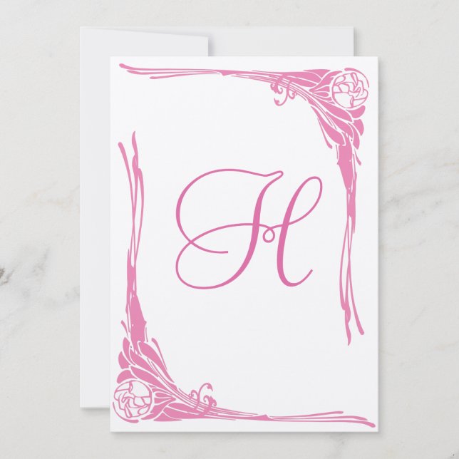 Invitación de casamiento rosa rosado vintage (Anverso)