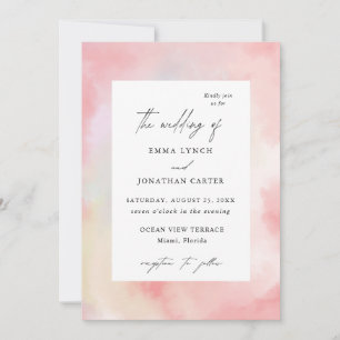 Invitación de casamiento rosa Rubor moderno