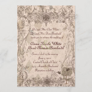 Invitación de casamiento rosa vintage italiano