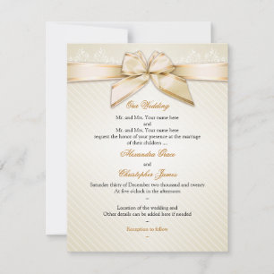 Invitación de casamiento S1 con bandas de oro de c