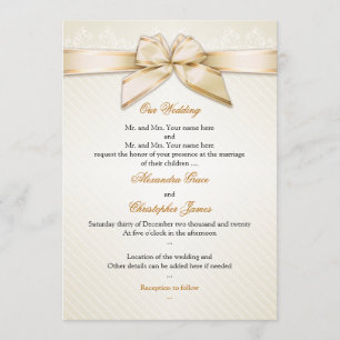 Invitación de casamiento S5 con bandas de oro de c