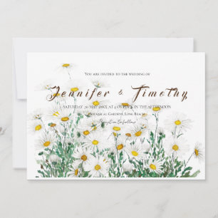 Invitación de casamiento tinta blanca de margarita