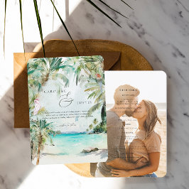 Invitación de casamiento tropical de playa