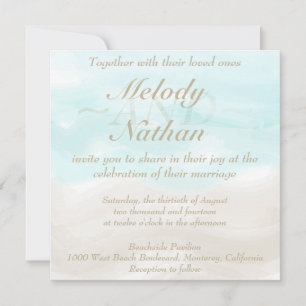 Invitación de casamiento tropical de playa