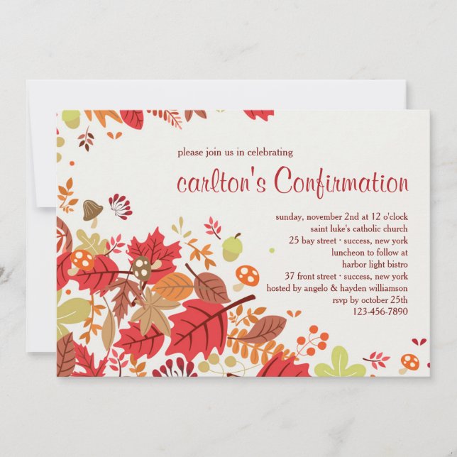 Invitación de Cascada de Otoño (Anverso)